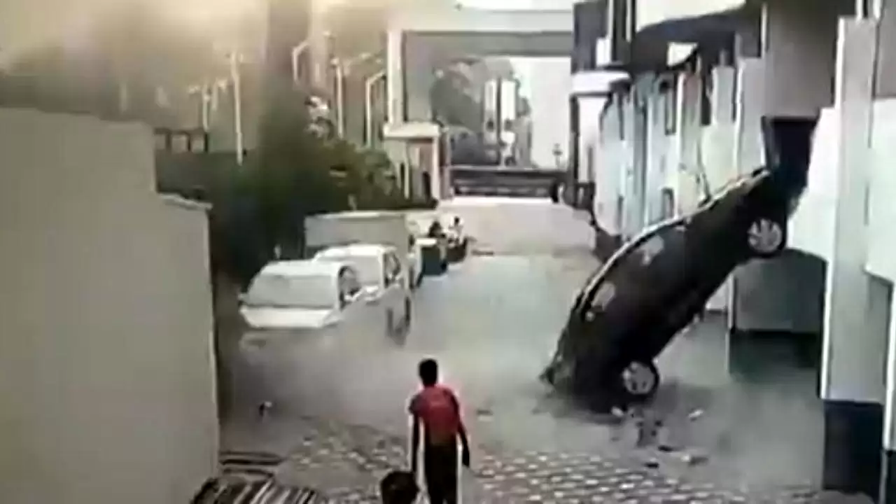 Car Fall from First floor