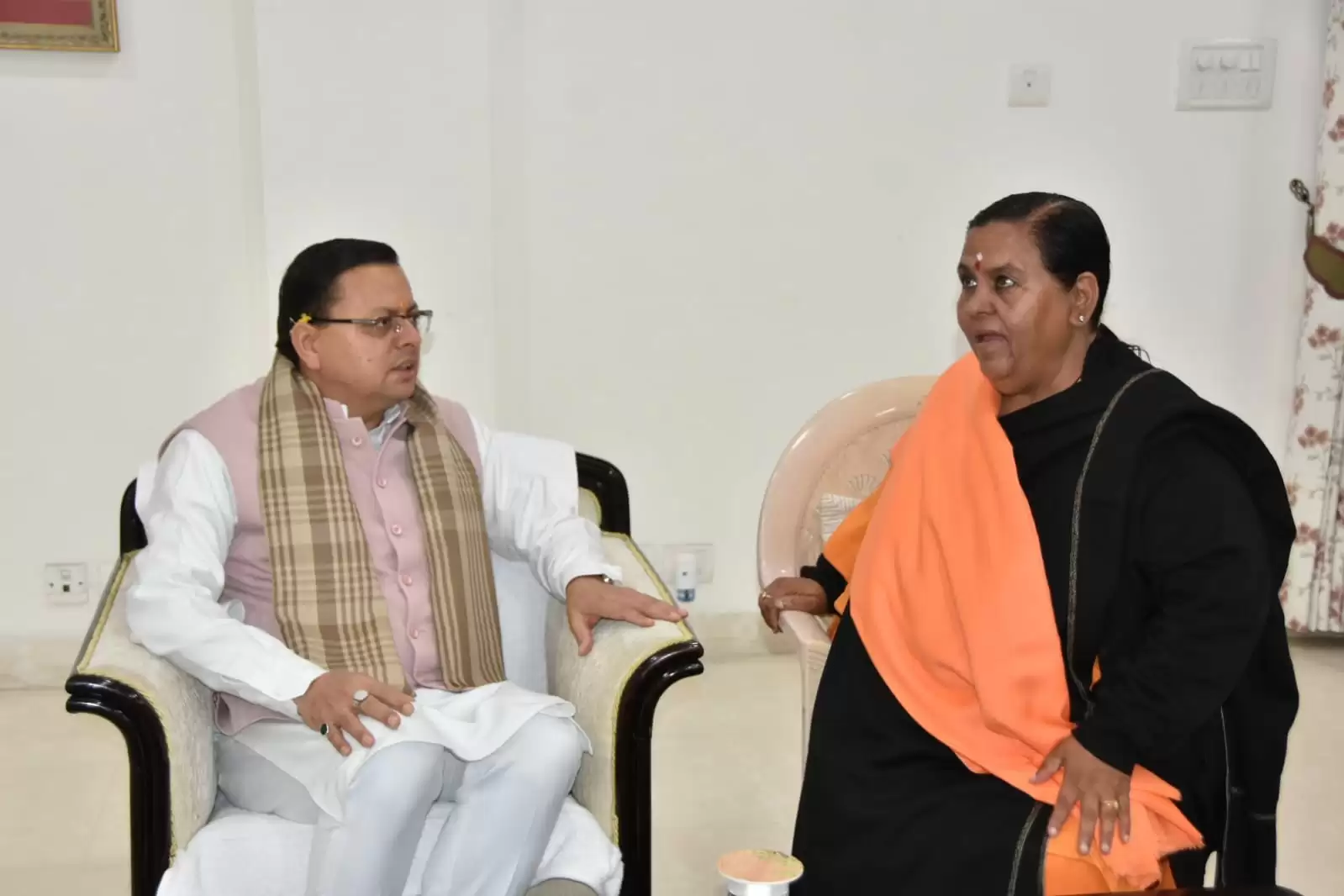 dhami meets uma bharti