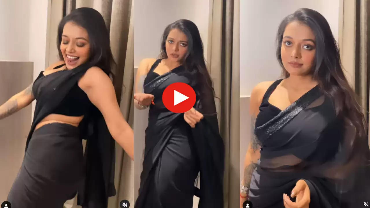 Desi Bhabhi Hot Sexy Video: हॉट भाभी ने ब्लैक साड़ी में दिखाए सेक्सी मूव्स,  वीडियो ने मचाया तहलका