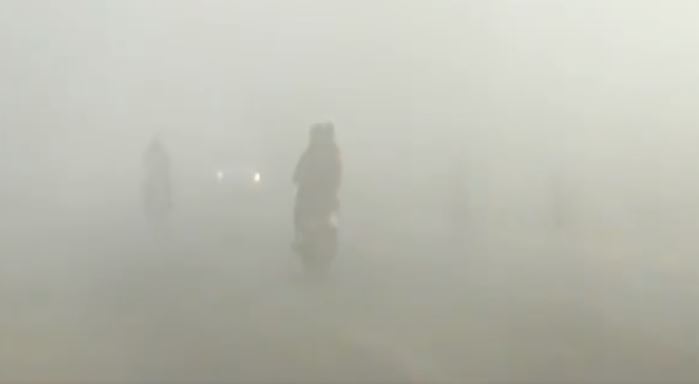 मुरादाबाद में धुंध की परत छाई हुई दिखीं